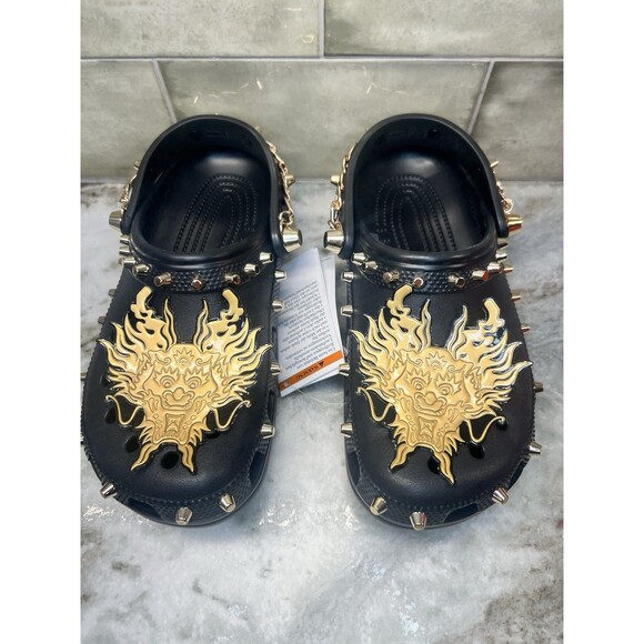 CROCS x VIVIENNE TAM Gold Embellished Clogs  NEW IN Box W7 - Picture 1 of 12